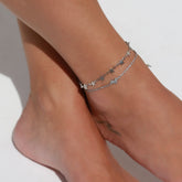 Silver anklet with stars